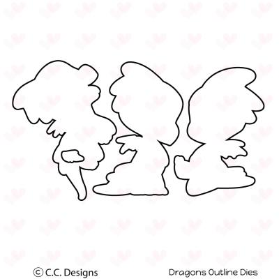C.C. Designs Outline-Stanzschablonen - Dragons